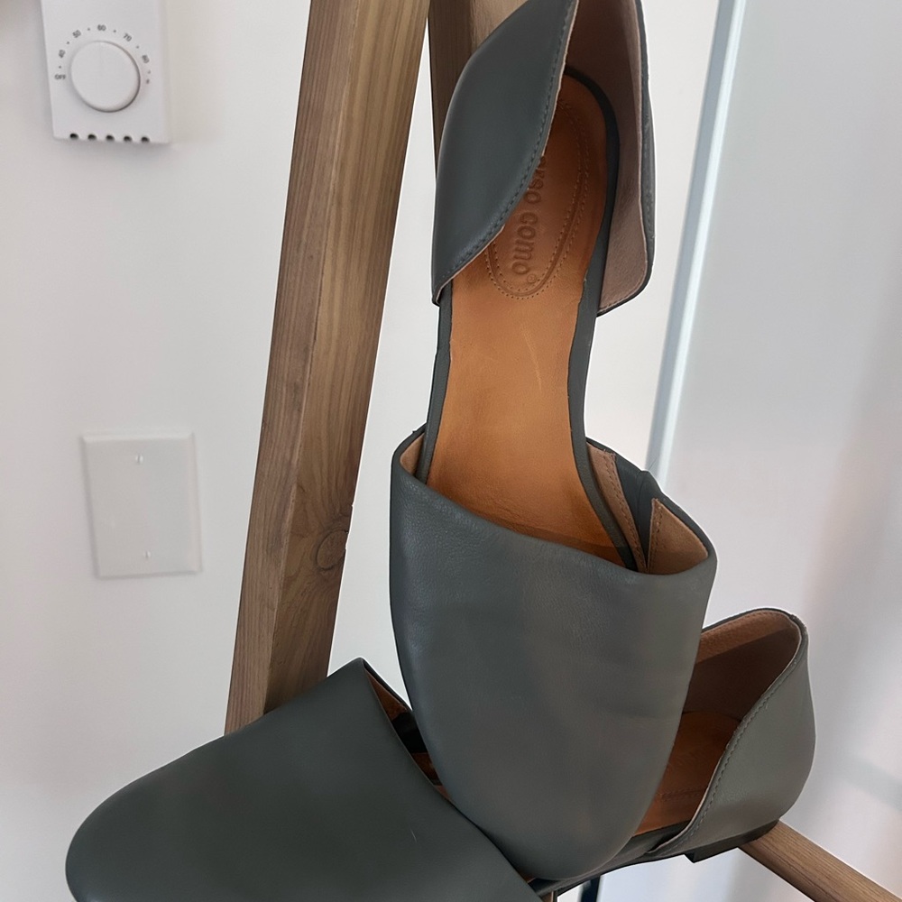 J. Jill Italian Leather Flats in slate gray